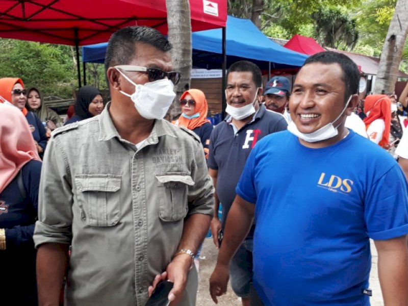 Andi Muchtar Ali Yusuf saat menghadiri peluncuran kapal Pinisi bernama Papillon di Galangan Kapal Panrang Luhu, Desa Bira, Kecamatan Bonto Bahari, Kabupaten Bulukumba, Rabu (10/2/2021).