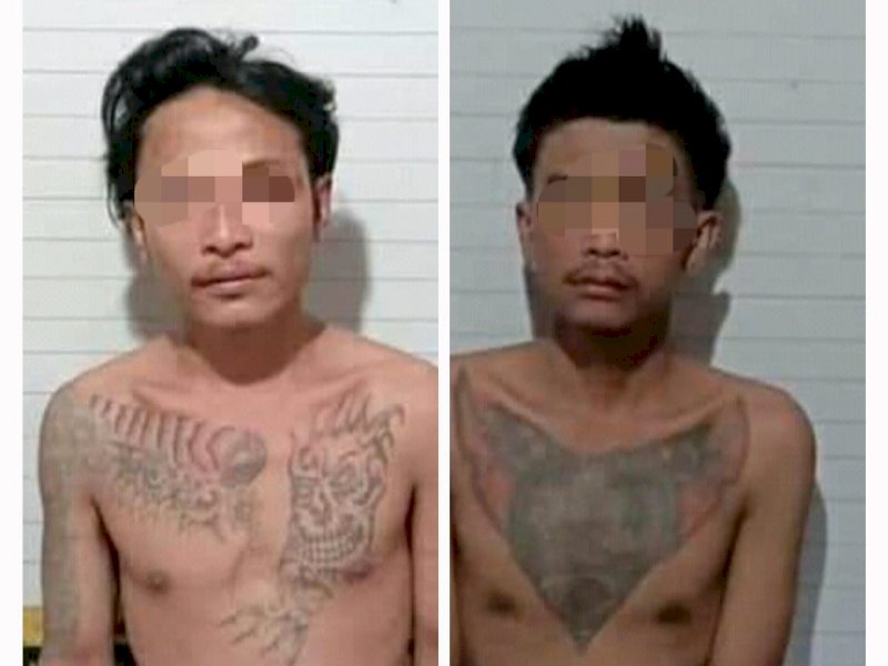 Dua pelaku Curas saat diamankan polisi. 