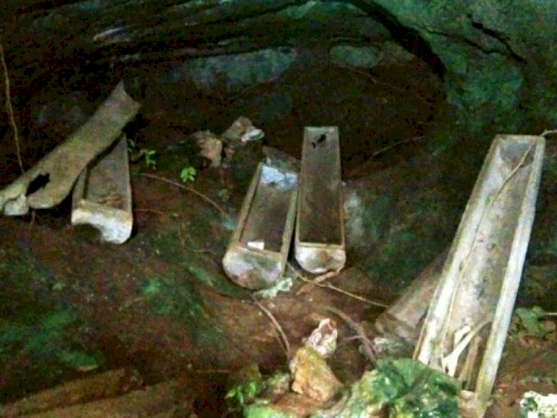 Tulang belulang manusia yang ditemukan di Bukit Batu Selayar. 