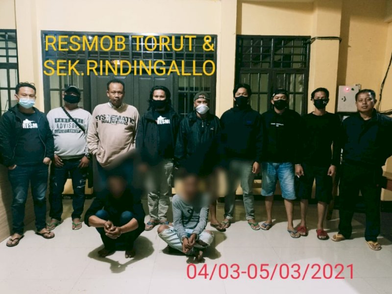 Pelaku pencuri kerbau di Torut saat diamankan. 
