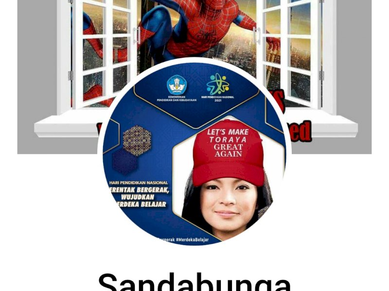 Akun Sandabunga yang diduga menyebar fitnah lewat cuitan di FB. 