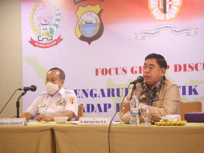 Sekprov Sulsel Abdul Hayat Gani di FGD Lemhannas RI. 