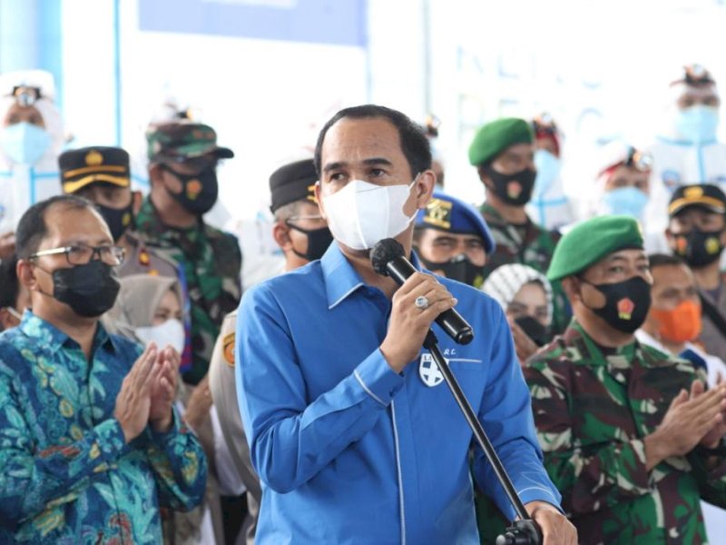 Rudianto Lallo saat memberikan sambutan di peluncuran Satgas Covid-19 Hunter. 