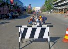 Satgas DJJ Dinas PU Makassar Cat Barrier Jalan, Jaga Estetika Kota