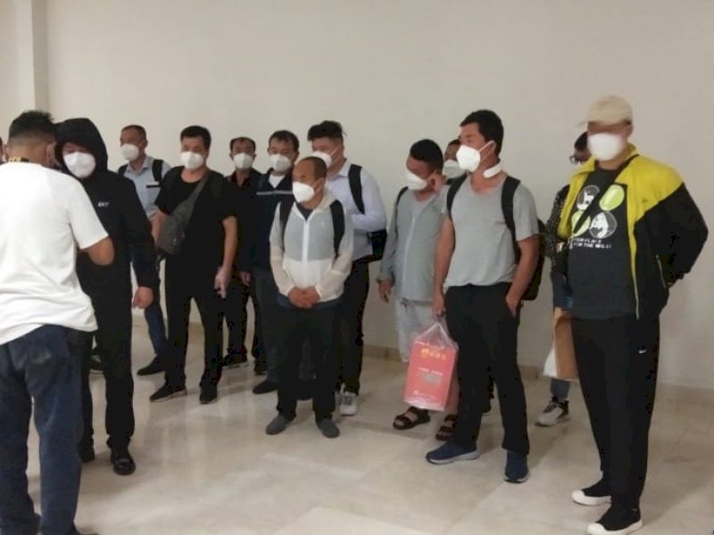 20 TKA China yang masuk ke Makassar. 