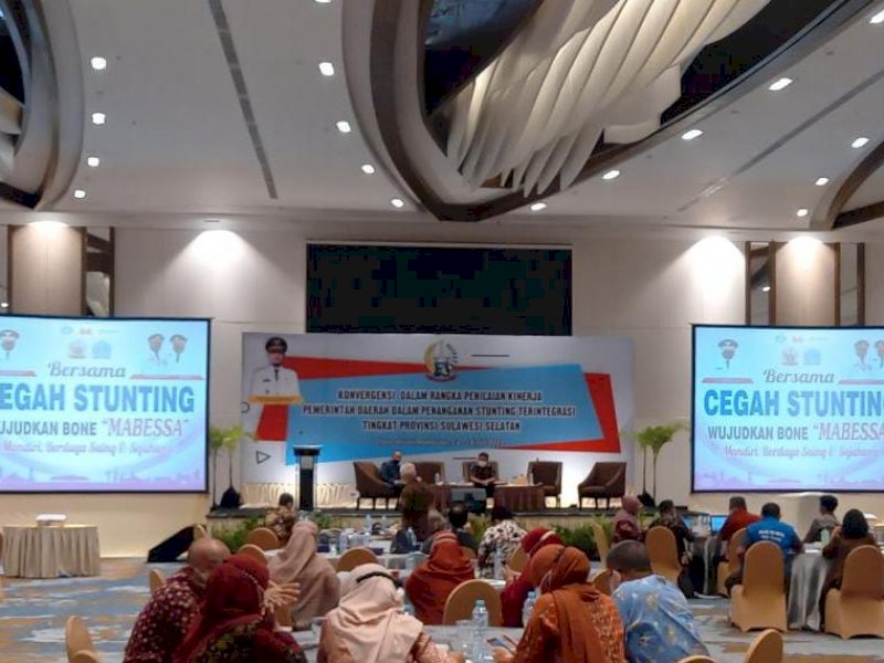 Pemkab Bone saat mempresentasikan kinerja Stunting di Konvergensi yang digelar Pemprov Sulsel. 