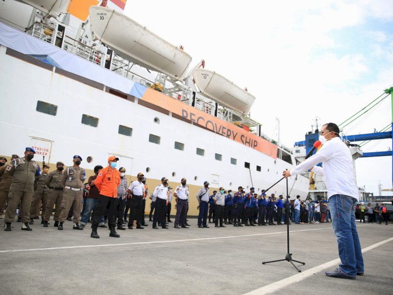 Simulasi terakhir program Pemerintah Kota Makassar Isolasi Apung mendapatkan apresiasi Danny Pomanto, Minggu (1/8/2021).
