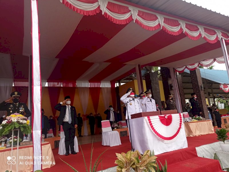 Suasana upacara HUT Kemerdekaan RI di Toraja Utara. 