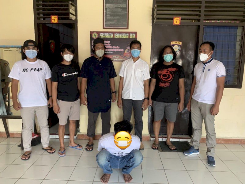 Pelaku Curnak Sapi di Wajo saat diamankan. 