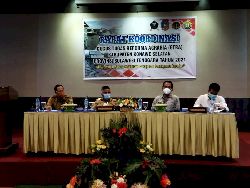 Rakor BPN dan Pemda Konsel, Sulawesi Tenggara membahas reforma agraria (ist)