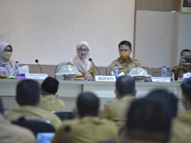 Bupati Lutra Indah Putri Indriani memberi arahan dalam penyusunan renstra. 