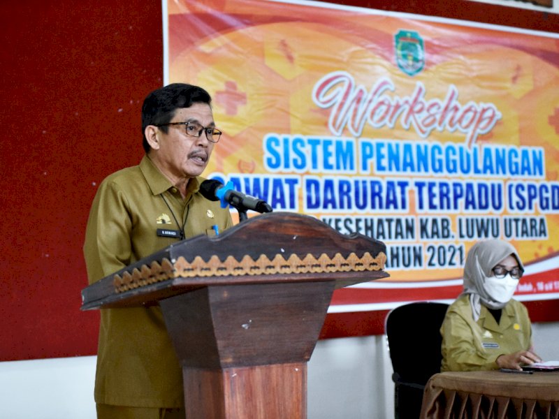 Workshop Penanggulangan Gawat Darurat Terpadu (SPGDT), Selasa (16/11/2021), di Aula Hotel Bukit Indah, Masamba.