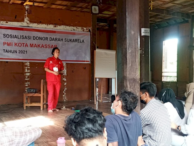 Sosialisasi donor darah oleh PMI Kota Makassar.