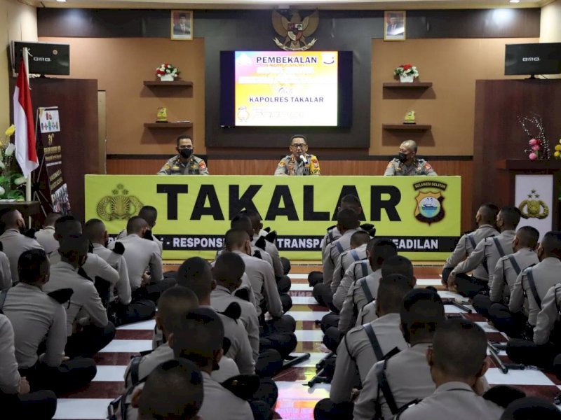 Kapolres Takalar berikan arahan. (Foto: Ist)