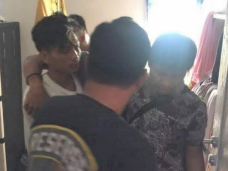 Terduga pelaku pembunuhan imam masjid di Luwu saat diamankan polisi. (ist)