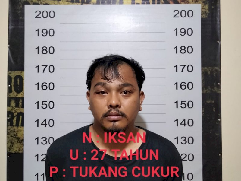 Tersangka begal yang menodong pelajar di Makassar diamankan Polsekta Tamalanrea.