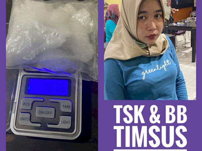 RK, tersangka pengedar sabu saat diamankan petugas.