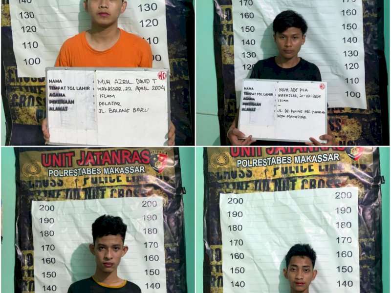 4 tersangka penyerangan pos sekuriti di Gowa ditangkap di Makassar.