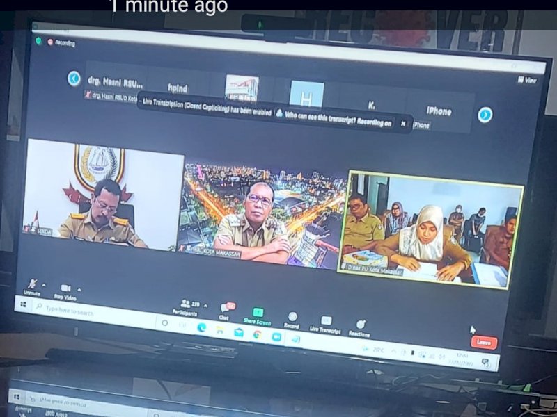 Pra Rapat Koordinasi Khusus (Pra Rakorsus) Pemerintah Kota Makassar Tahun 2022, di Kantor Balaikota melalui zoom meeting, Selasa (22/2/2022).