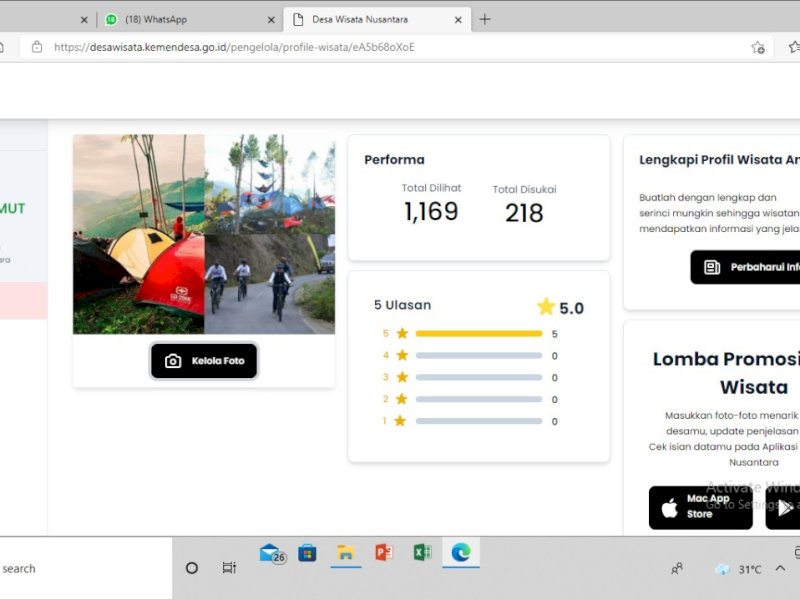 Ayo Dukung Rinding Allo Lutra pada Lomba Desa Wisata Nusantara, Klik Tanda Love