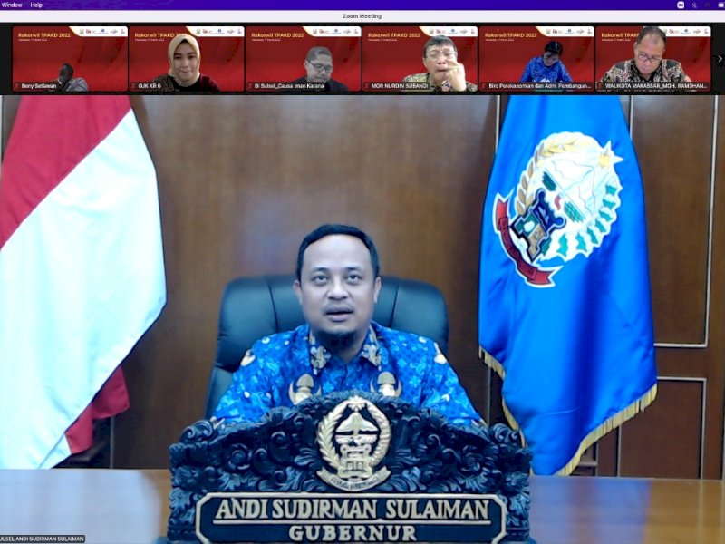Rapat Koordinasi Wilayah Tim Percepatan Akses Keuangan Daerah (TPAKD) Provinsi Sulawesi Selatan, Kamis 17 Maret 2022.