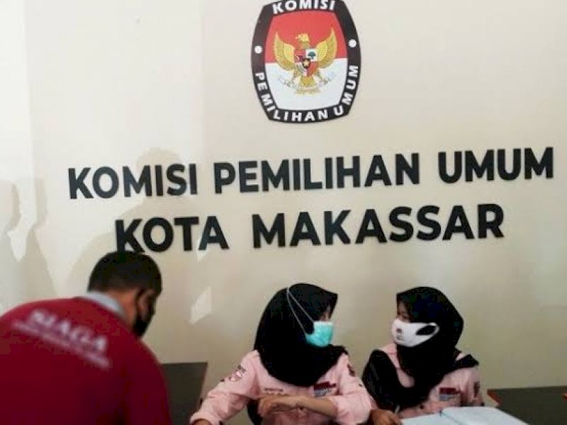 Suasana Kantor Komisi Pemilihan Umum (KPU) Kota Makassar. 