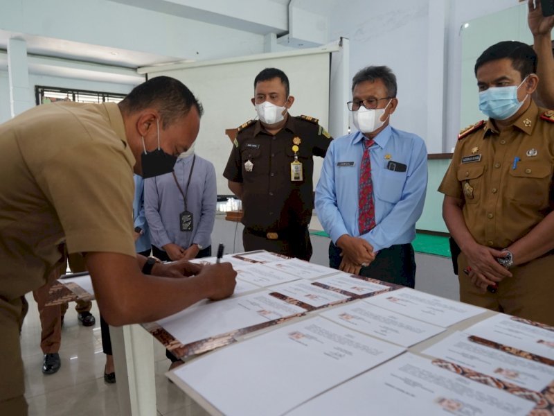 Para kades di Sidrap MoU bersama Kejari Sidrap. (Ist)