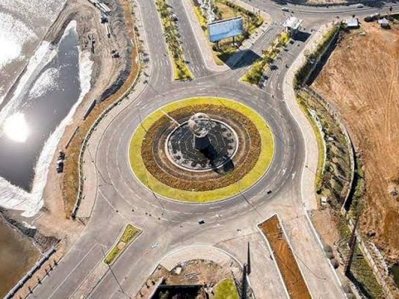 Desain proyek Bundaran BTP yang direncanakan Pemkot Makassar.