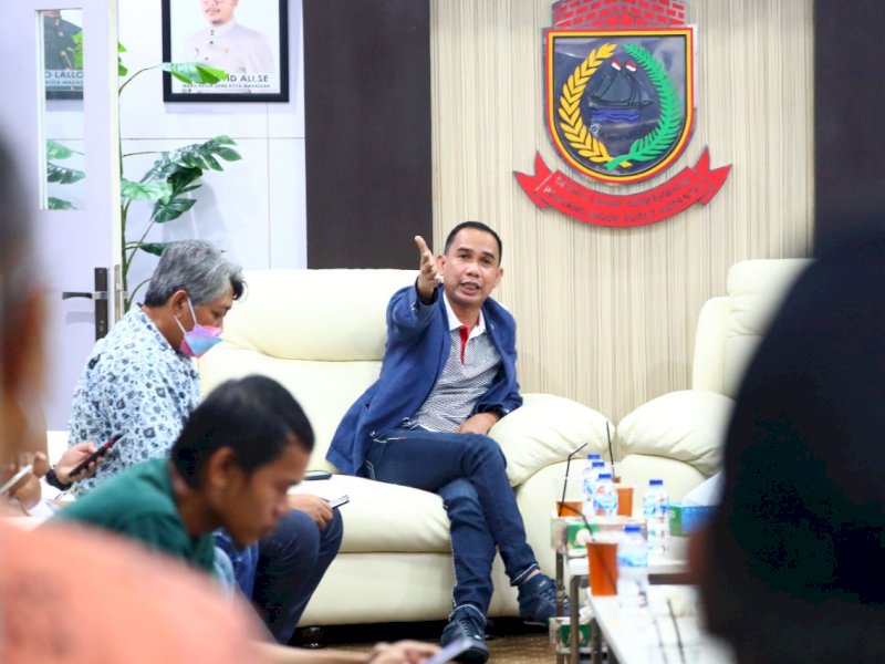 Ketua DPRD Makassar Rudianto Lallo silaturahmi dengan pimpinan media, Kamis (31/3/2022).