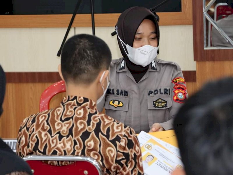 Suasana pendaftaran calon anggota Polri di Polres Bone. (Ist)