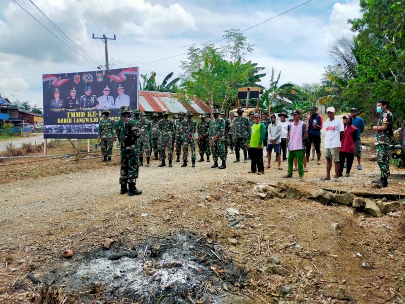 Kodim 1406/Wajo gelar kegiatan Pra TMMD yang dilaksanakan di Desa Abbanuangnge.