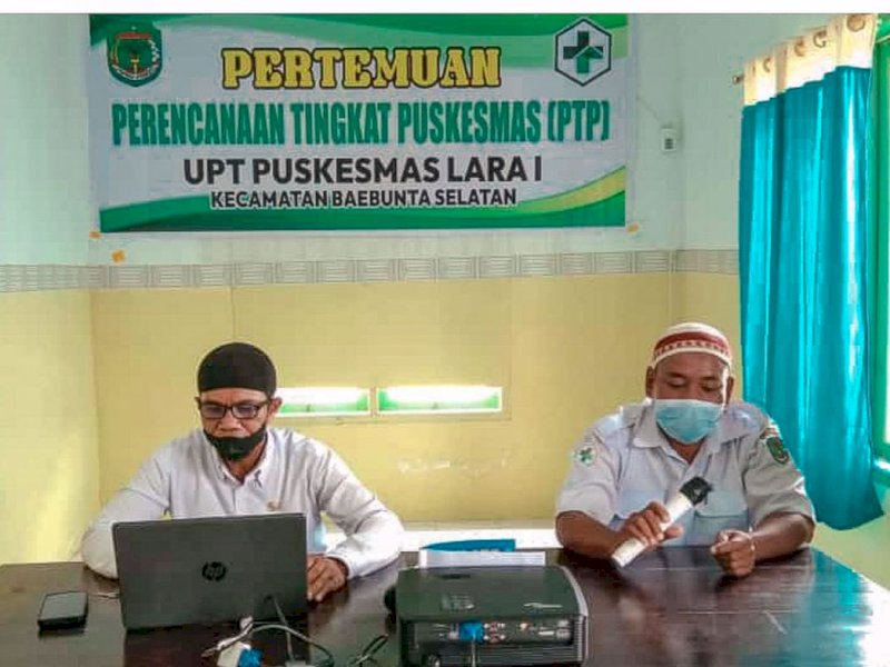 UPT Puskesmas Lara 1 luwu Utara mengadakan pertemuan Perencanaan Tingkat Puskesmas (PTP)