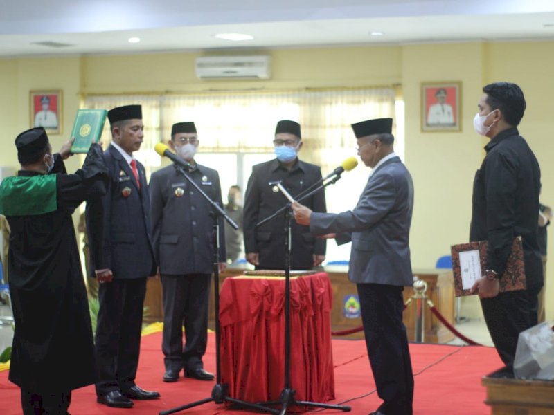 Muh Arifin Nur resmi dilantik sebaga Sekretaris Daerah (Sekda) Kabupaten Jeneponto, Senin (18/4/2022).