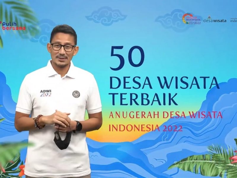 Menparekraf Sandiaga Uno mengumumkan 50 besar ajang ADWI 2022.