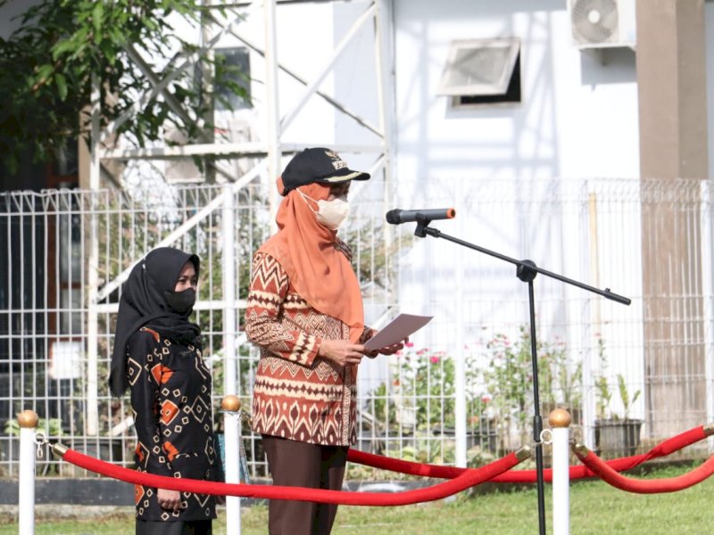 Bupati Luwu Utara Indah Putri Indriani hadir sebagai inspektur atau pembina upacara Hardiknas