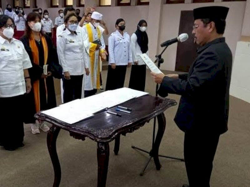 PPPK Pemkot Makassar pengambilan sumpah, di ruangan Sipakatau Lantai 2 Balaikota Makassar, Rabu (18/05/2022). 