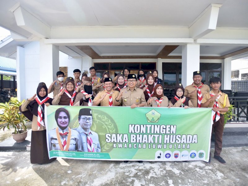Pesan Wabup Suaib Lepas Kontingen Lutra Menuju Perkemahan UKBM 
