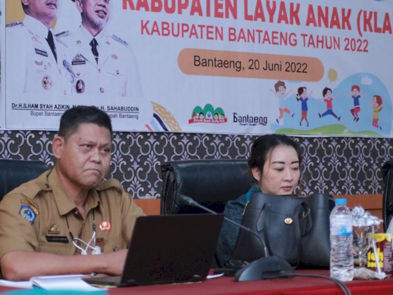 Rapat verifikasi lapangan secara hybrid mengenai evaluasi menuju kabupaten Layak Anak tahun 2022