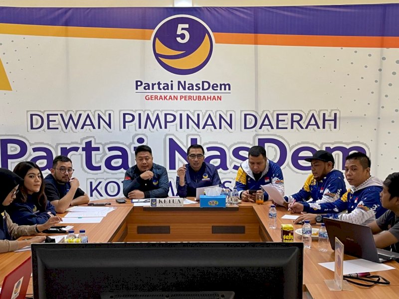 DPD NasDem Kota Makassar menggelar rapat Badan Pemenengan Pemilu (Bapilu), di Kantor DPD NasDem Makassar, Jl. AP. Pettarani, Senin (27/06/2022).
