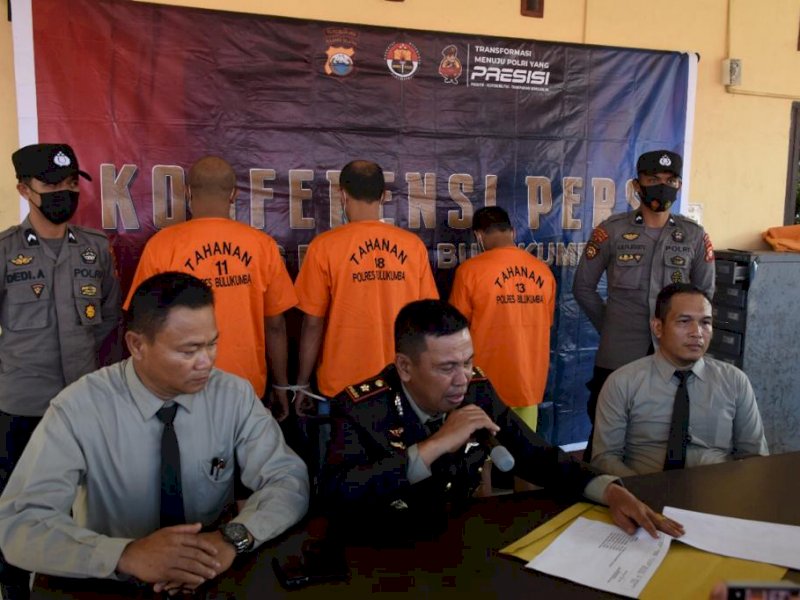 Konferensi Pers di Mapolres Bulukumba, Selasa (5/7/2022).