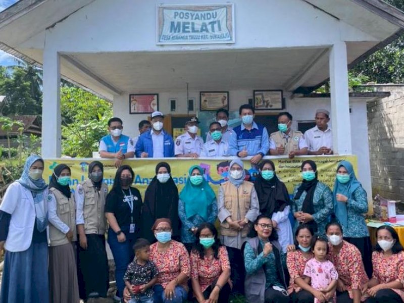 UNICEF Indonesia bersama Jenewa Madani melakukan kunjungan ke Posyandu Melati Desa Minanga Tallu Kecamatan Sukamaju.