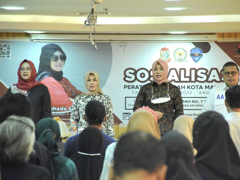 Wakil Ketua DPRD Kota Makassar Andi Suhada Sappaile menggelar sosialisasi Perda Nomor 7 Tahun 2019, Rabu (20/7/2022).