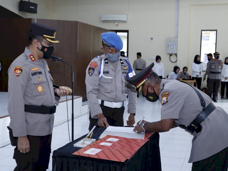 Sertijab pejabat Polres Bulukumba di Aula Parama Satwika Polres Bulukumba, Kamis (21/7/2022).