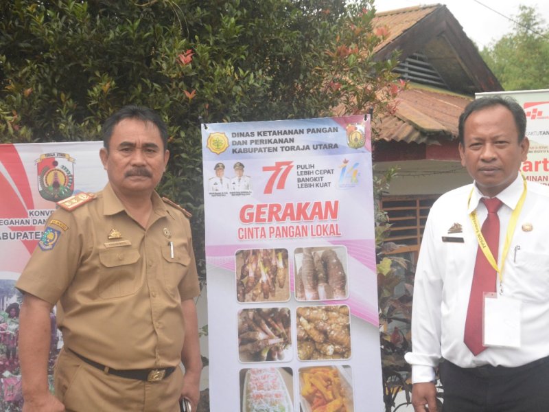 Sosialisasi dan promosi pangan lokal, Senin (1/8/2022) di kantor Dinas Ketahanan Pangan dan Perikanan Toraja Utara. 