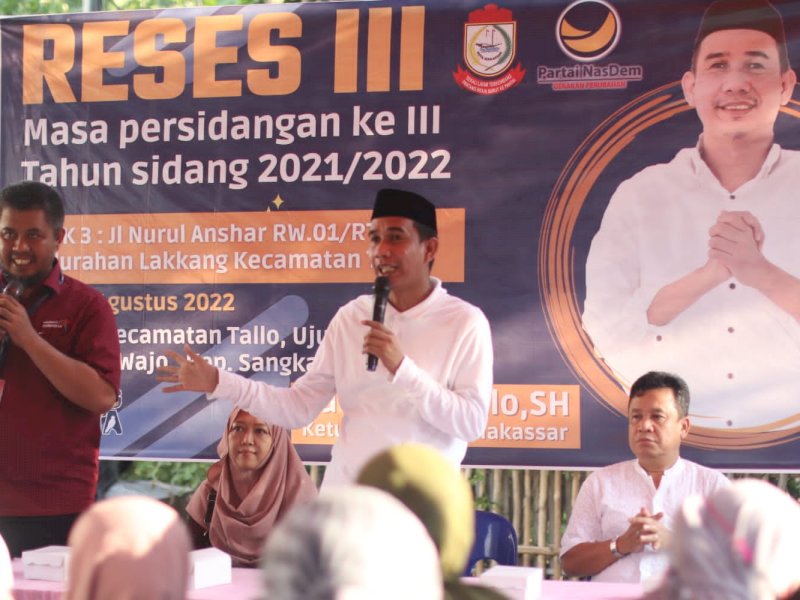 Ketua DPRD Kota Makassar Rudianto Lallo, menggelar reses di Kelurahan Lakkang, Kecamatan Tallo, Jumat (05/08/2022).