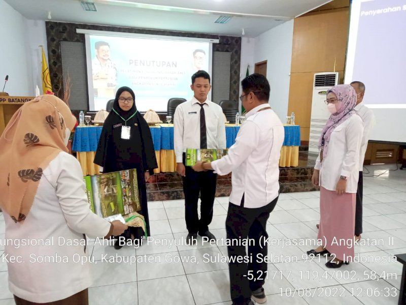 Pengumuman peserta terbaik dilakukan di sela-sela acara penutupan pelatihan yang dilangsungkan di Gedung Pertemuan BBPP Batangkaluku Kabupaten Gowa Provinsi Sulawesi Selatan, Rabu (10/8/2022).