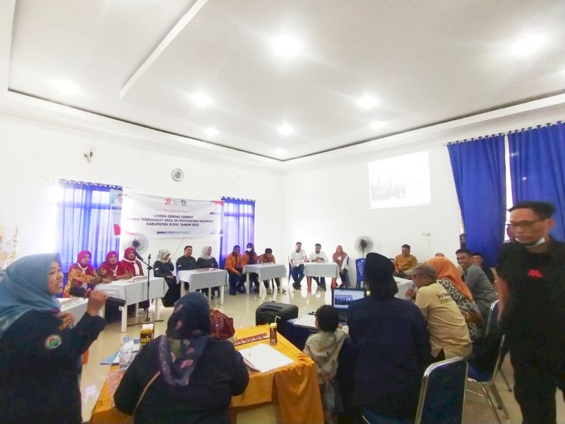 Lomba cerdas cermat antarperangkat desa digelar di Aula Kantor Camat Ulaweng, Bone, Sabtu (13/8/2022). 