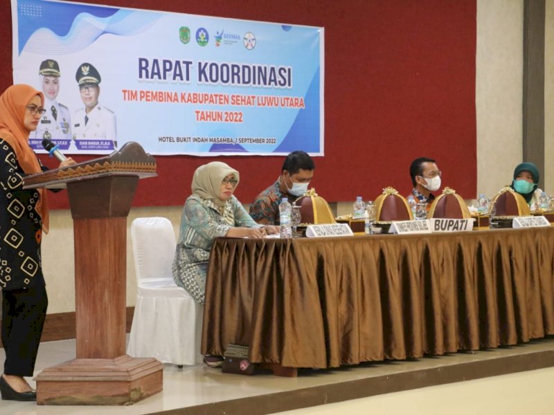 Rapat Koordinasi Tim Pembina Kabupaten Sehat Luwu Utara, Kamis (1/9/2022).