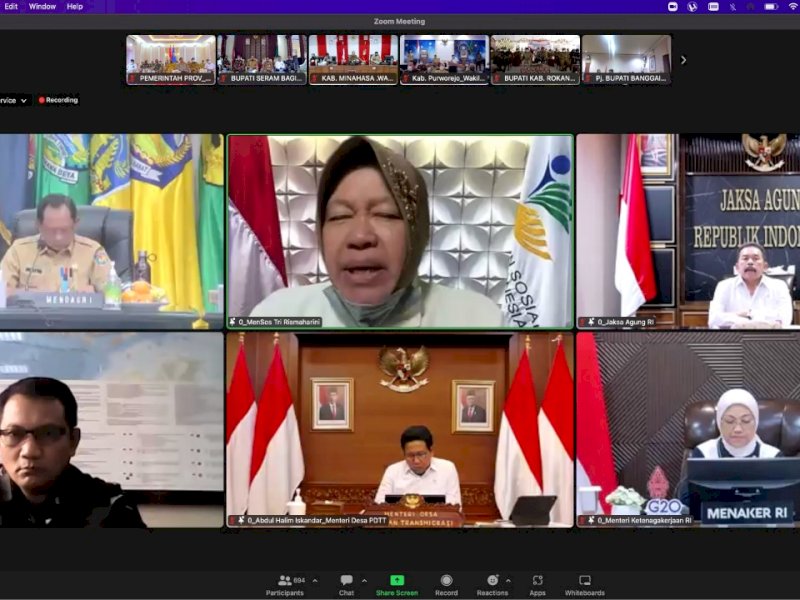 Rakor virtual bersama Mendagri Tito Karnavian terkait pengendalian inflasi. 