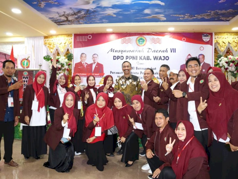 Musyawarah Daerah (Musda) Dewan Pengurus Daerah (DPD) PPNI Kabupaten Wajo yang digelar di Ballroom Sallo Mall, Kota Sengkang, Minggu (25/9/2022).